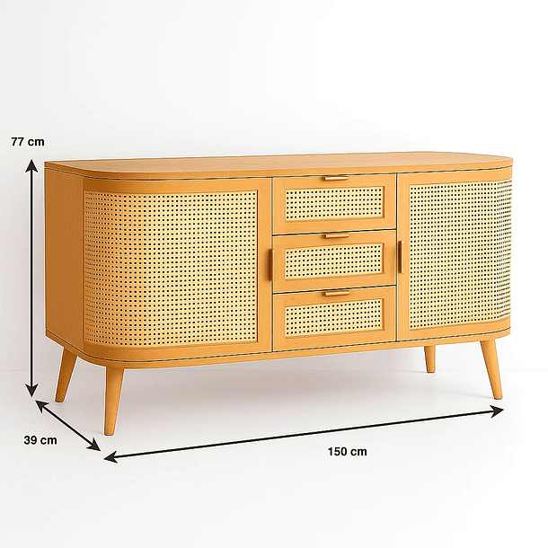 Rack de TV Siena Rattan - Natural 4