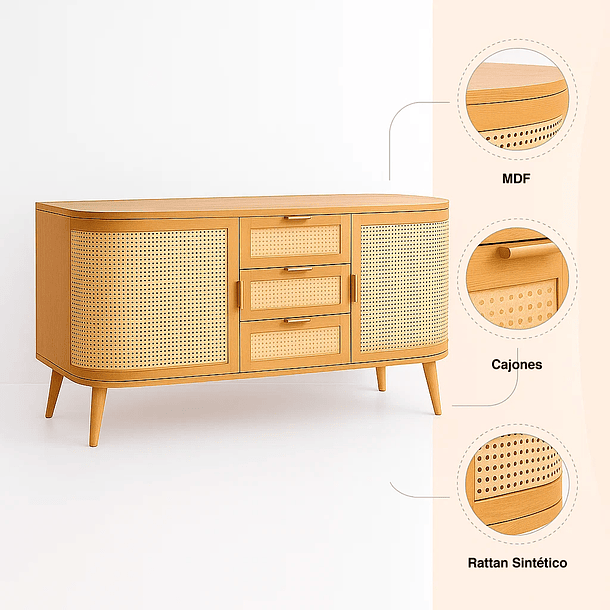 Rack de TV Siena Rattan - Natural 5