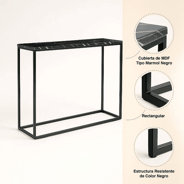 Arrimo black stone cubierta MDF marmol negro 12