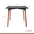 Comedor cuadrado negro 80cm - 4 Sillas tulip negras 5