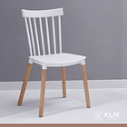 Comedor Mesa Tulip blanca 80cm + 4 sillas Windsor blanca 2