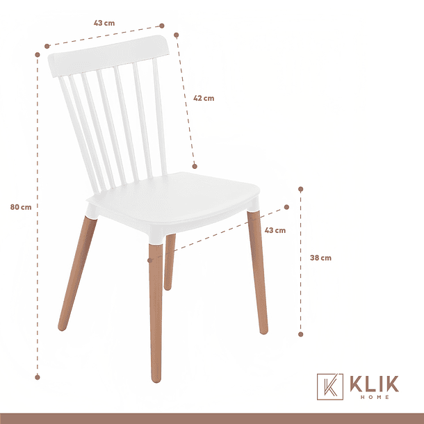 Comedor Mesa Tulip blanca 80cm + 4 sillas Windsor blanca 5