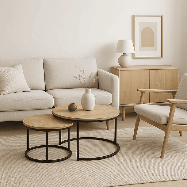 Juego de mesas de centro anidadas - Madera clara 3