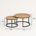 Juego de mesas de centro anidadas - Madera clara 4