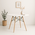 Mesa de Comedor Eames 100cm redonda - Blanca 9