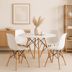 Mesa de Comedor Eames 100cm redonda - Blanca
