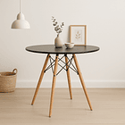 Mesa de Comedor Eames 80cm redonda - Negra 9