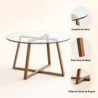 Mesa de centro para living de vidrio y metal 80cm  12