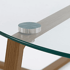 Mesa de centro para living de vidrio y metal 80cm  13