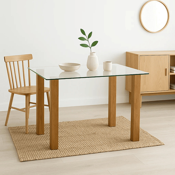 Mesa de comedor vidrio Quadra 120x80 6