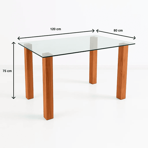 Mesa de comedor vidrio Quadra 120x80 10