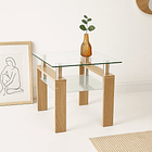 Mesa lateral moderna madera y vidrio 9