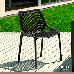 Mesa restaurant 70x70 Tubo Metal cubierta MDF + 4 Sillas Air Berlín - Negra