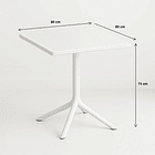 Mesa restaurant 80x80 Polipropileno Terraza Exterior - Blanca 11