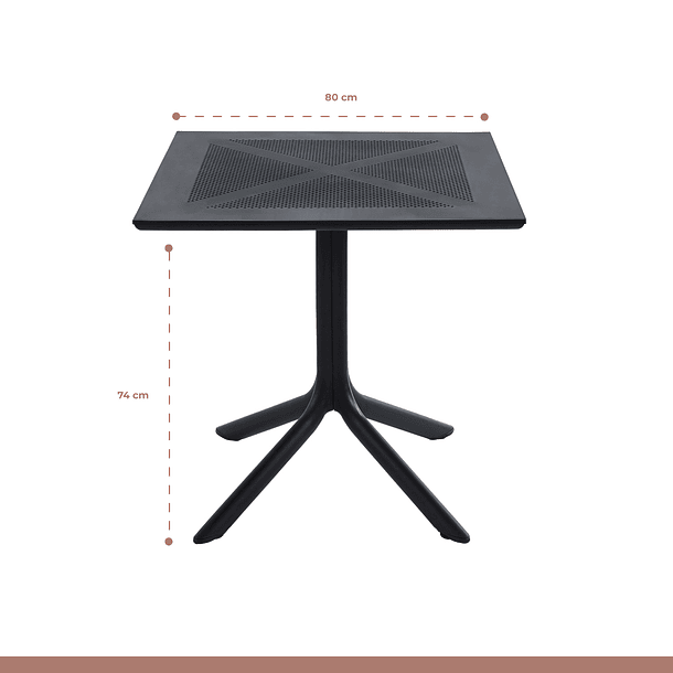Mesa restaurant 80x80 Polipropileno + 4 Sillas Tolix - Negra 5