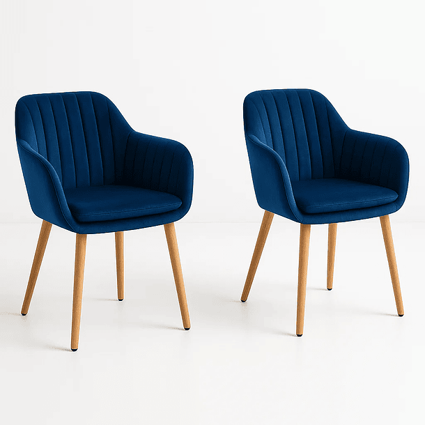 Pack de 2 Butacas Sitiales Poltronas Diamante Terciopelo - Azul 1