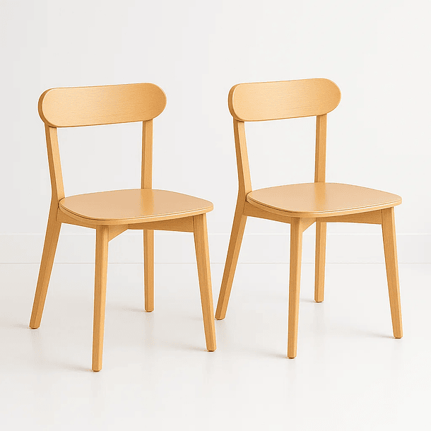 Pack de 2 Sillas Fresno de Madera - Natural 1
