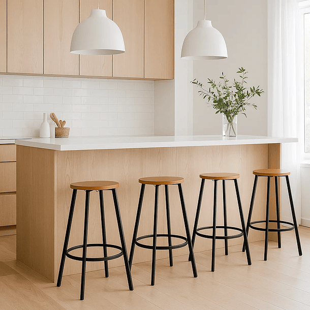 Pack de 4 Pisos taburete de bar elipse industrial 2