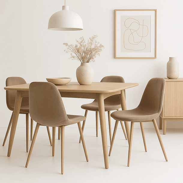 Pack de 4 Sillas Spoon Terciopelo - Beige 2