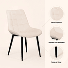Pack de 4 Sillas de Comedor Macron Acolchada Terciopelo - Beige 5