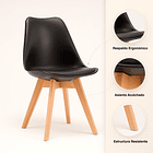 Pack de 4 Sillas Tulip Acolchada Negras 5