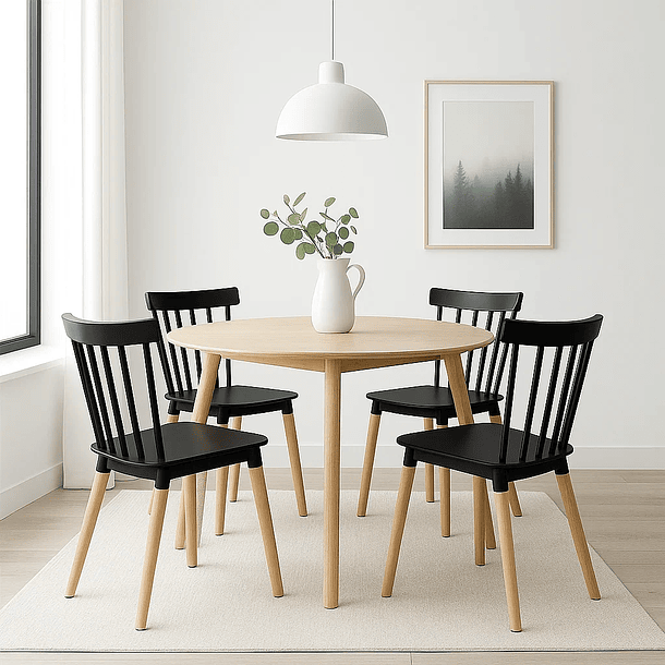 Pack de 4 Sillas Windsor Negras 3