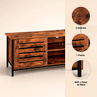 Rack de TV Rustik Madera Oscura Walnut 12