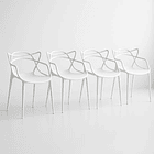 Pack de 4 sillas de terraza o comedor Master  - Blancas 1