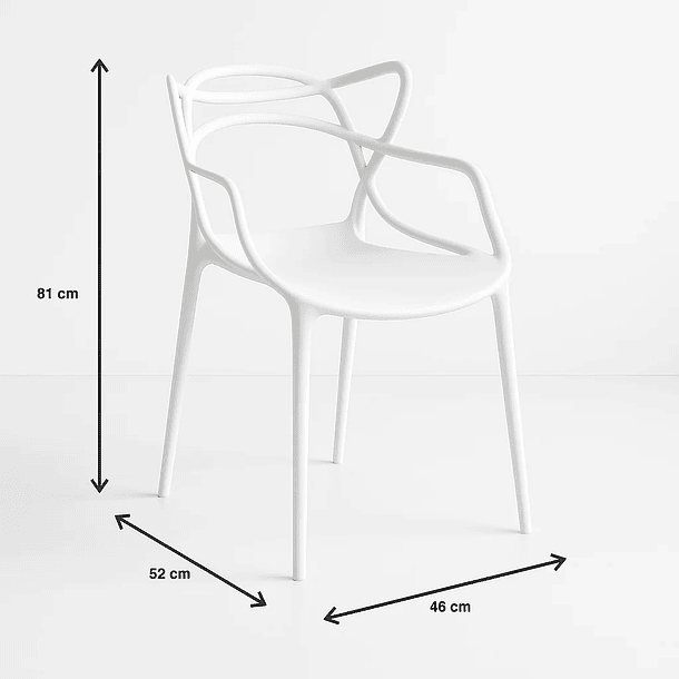 Pack de 4 sillas de terraza o comedor Master  - Blancas 4