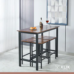 Set de comedor para cocina con pisos taburetes madera industrial