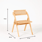 Silla Ambar Plegable de Madera Rattan Natural 11