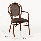 Silla Provence Parisina Rattan con reposabrazos - Café Oscuro 7