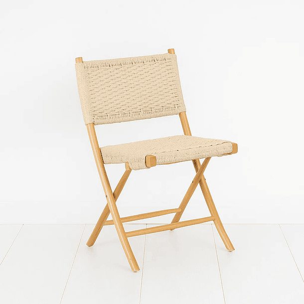 Silla Nido Plegable de Madera Rattan Natural 1
