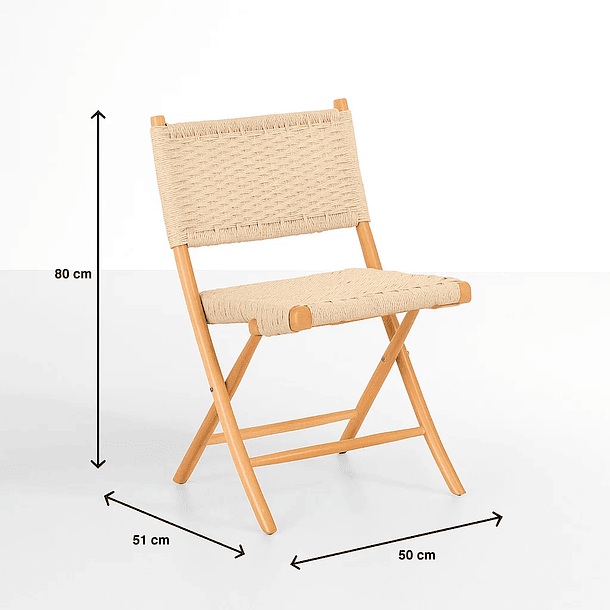 Silla Nido Plegable de Madera Rattan Natural 11