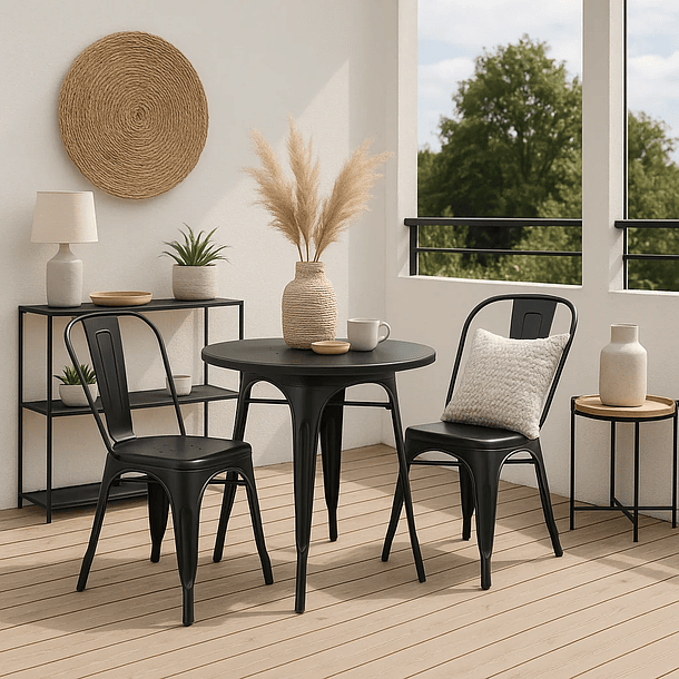 Silla Tolix de Comedor o Terraza Exterior - Negra 3