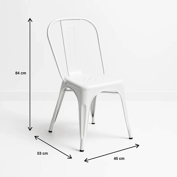 Silla Tolix de Comedor o Terraza Exterior - Blanca 7