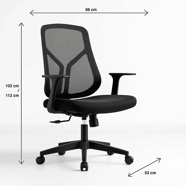 Silla de Oficina Ergonómica Nova Mesh - Negra 11