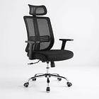 Silla de oficina mesh negra ejecutiva con apoyabrazos y cabeza 2