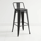 Taburete Tolix Acero con Respaldo para Bar o Terraza - Negro 2