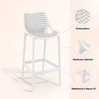 Taburete Piso de Bar Terraza Exterior Air Berlín - Blanco 12