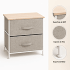 Velador con Cajones de Tela - Gris 12