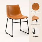 Pack de 4 Sillas Burgos de Comedor de Cuero Sintético y Metal 5