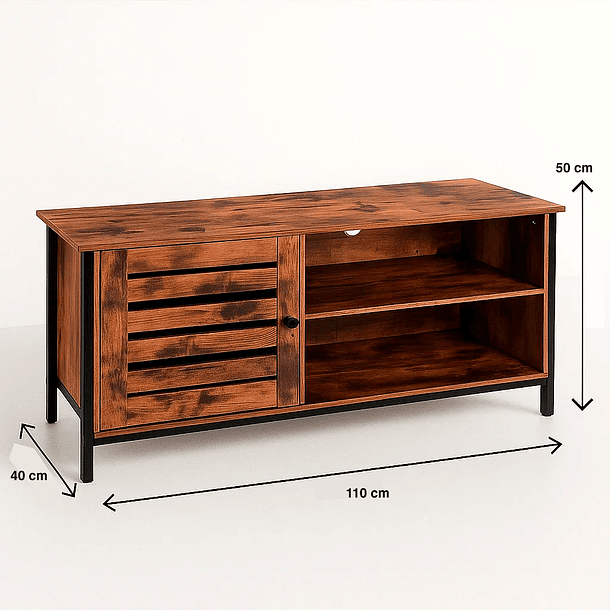 Rack de TV Rustik Madera Oscura Walnut 6