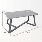 Mesa de centro marmol MDF Gris 100x50 6