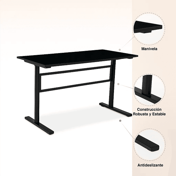 Escritorio de trabajo con altura regulable standing desk - Negro 10
