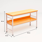 Mesa de cocina organizadora 2 niveles metal y madera clara - Blanca 6