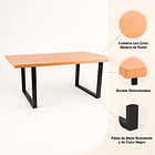 Mesa de Comedor Estilo Industrial 160x90 Madera Clara 6