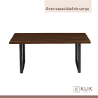 Comedor Industrial 160x90 Oscura + 6 Sillas Tolix Negras con Asiento de Madera Oscura Walnut 7