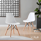 Comedor Mesa de 120x80 Rectangular Blanca + 6 Sillas Eames - Blancas 2