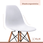 Comedor Mesa de 120x80 Rectangular Blanca + 6 Sillas Eames - Blancas 7